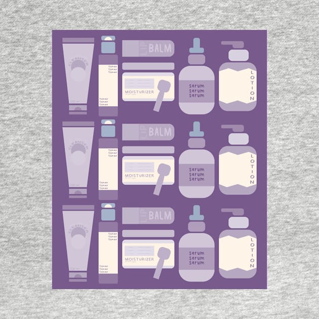 Skincare Essentials Pattern (Purple Version) by aaalou